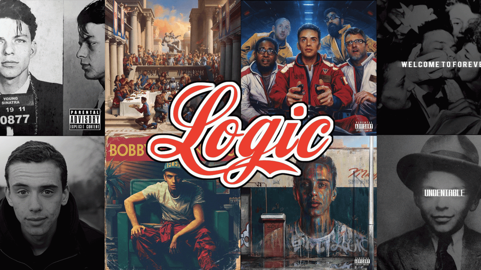 1920x1080 I've made a logic wallpaper featuring his mixtape and album covers