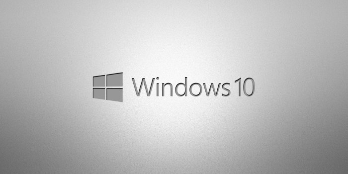 3840x2160 Windows 10 gray text logo on grainy gray wallpaper - Computer