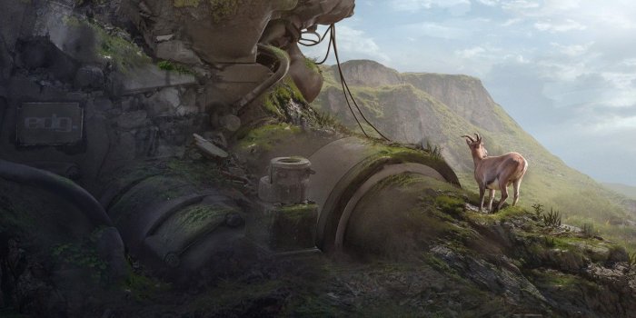 1332x850 Wallpaper mountains, deer, hillside, the clash between nature Vs