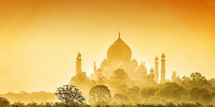 1920x1080 Full HD Wallpaper Taj Mahal Sunrise Side View Wonder India Desktop