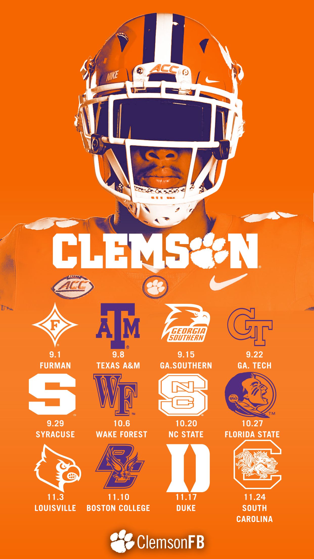 1242x2208 Phone Wallpapers – Clemson Tigers Official Athletics Site