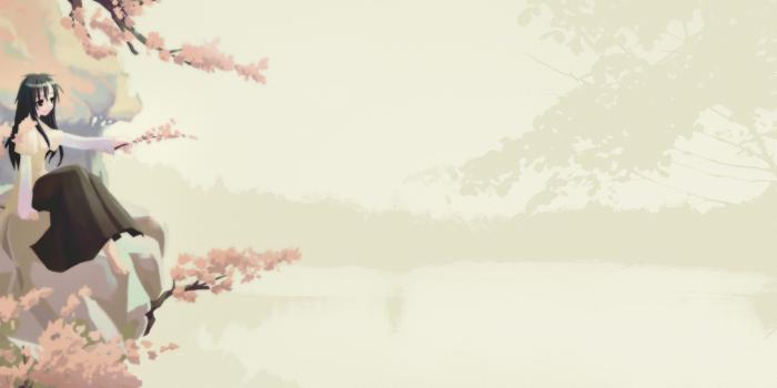 2560x1024 Cherry Blossom Wallpaper Anime