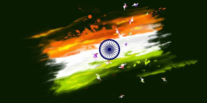 1024x768 3D Indian Flag Wallpaper Download