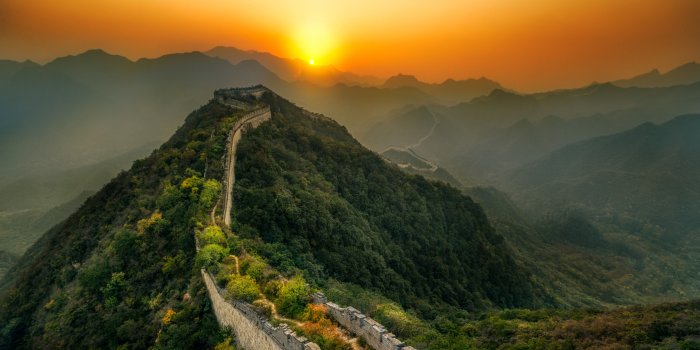 3840x2160 Great Wall Of China Sunset HD Wallpaper 4K