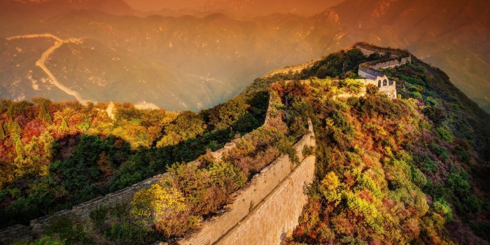 2560x1600 Sunset In Great Wall Of China Wallpaper #6951636