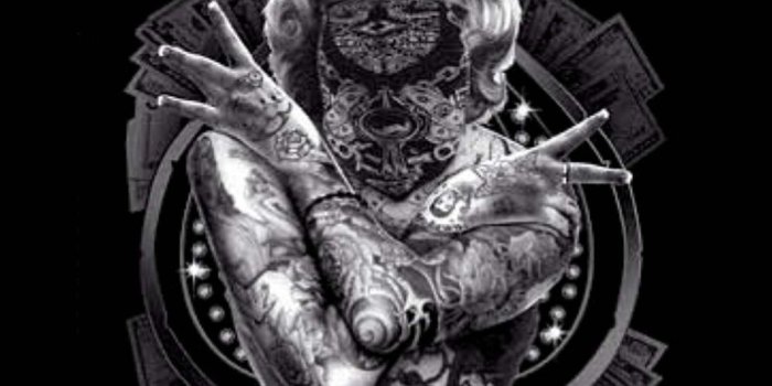 1000x1000 Marilyn Monroe West Coast Outlaw Tattoos Guns Gangsta Hip Hop Small