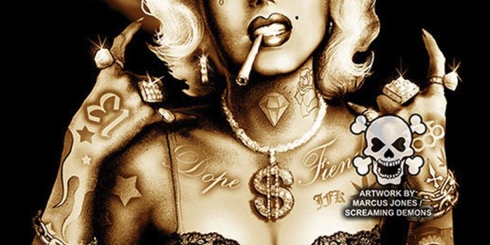 945x1280 Gangsta Marilyn by Marcus Jones Screaming Demons Tattoo Canvas Giclee Art  Print