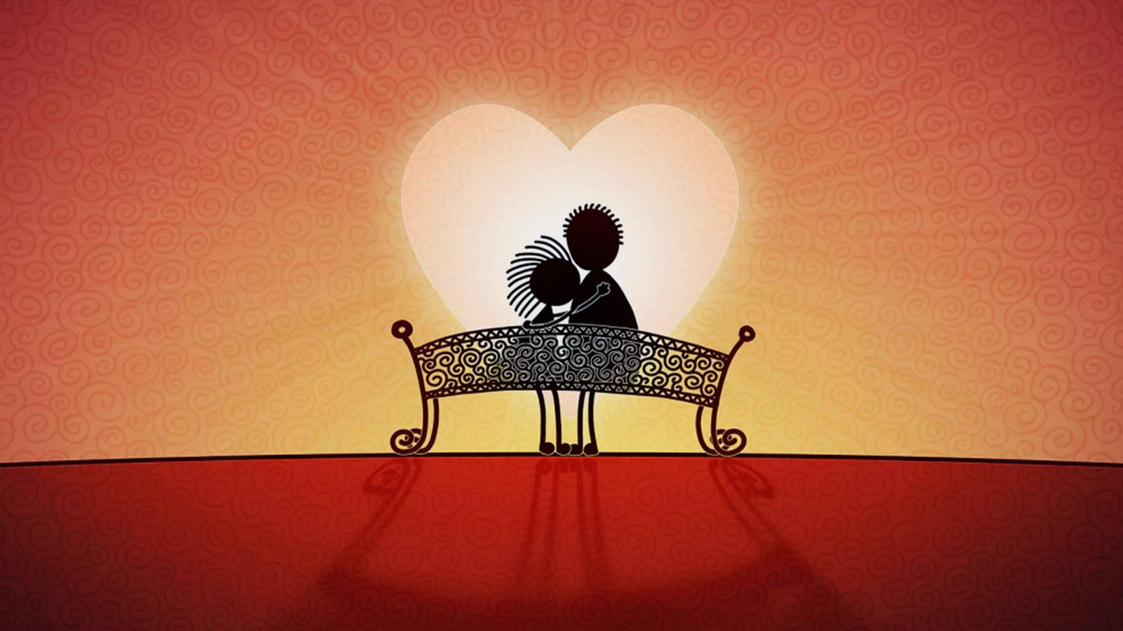 3840x2160 3d Love Couple Cartoon Wallpapers Download - 3d Wallpapers