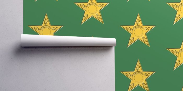 1024x1024 Sheriff Star on Green wallpaper - themadcraftduckie - Spoonflower