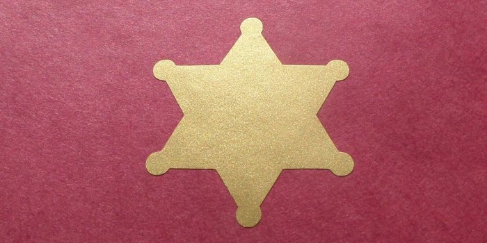 1500x1203 25 metallic gold sheriff badge stickers, badge decals, wild west party  favor, police envelope seal, star vinyl decal, removable wallpaper
