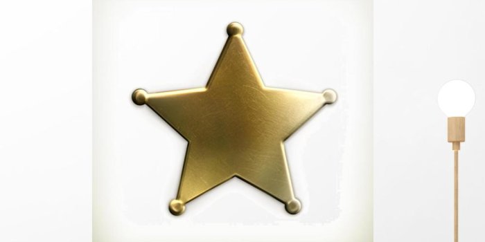 1000x1000 Sheriff Star Icon Wall Decal