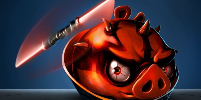 1024x1024 Angry Birds Star Wars Darth Maul Wallpaper Set for Mobile, Tablet