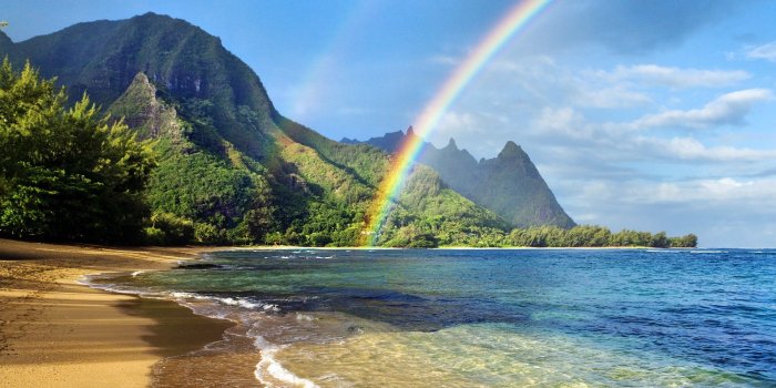 1920x1200 Beautifull Rainbow On Beach #Wallpaper - HD Wallpapers