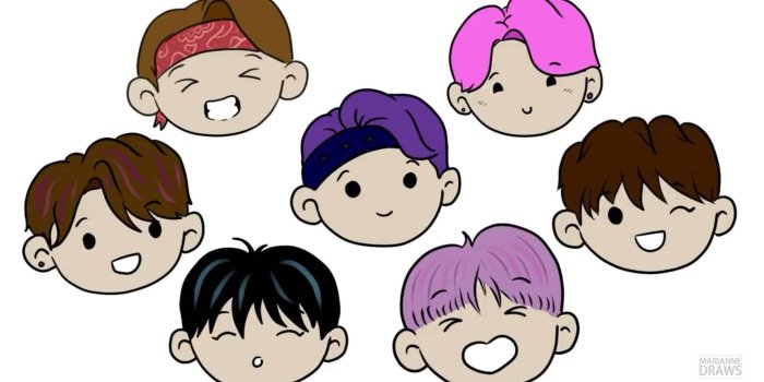 1920x1108 BTS Cartoon Wallpapers