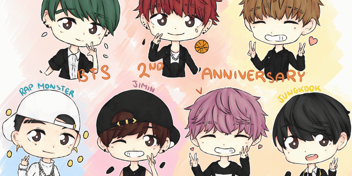 2800x2000 BTS Cartoon Wallpapers