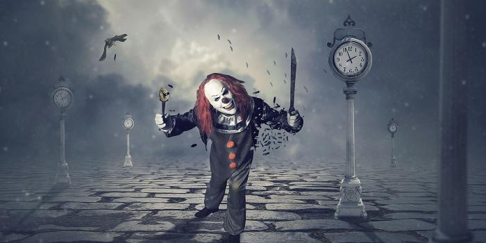 2560x1440 Image Horrible Clown Knife Fantasy 2560x1440