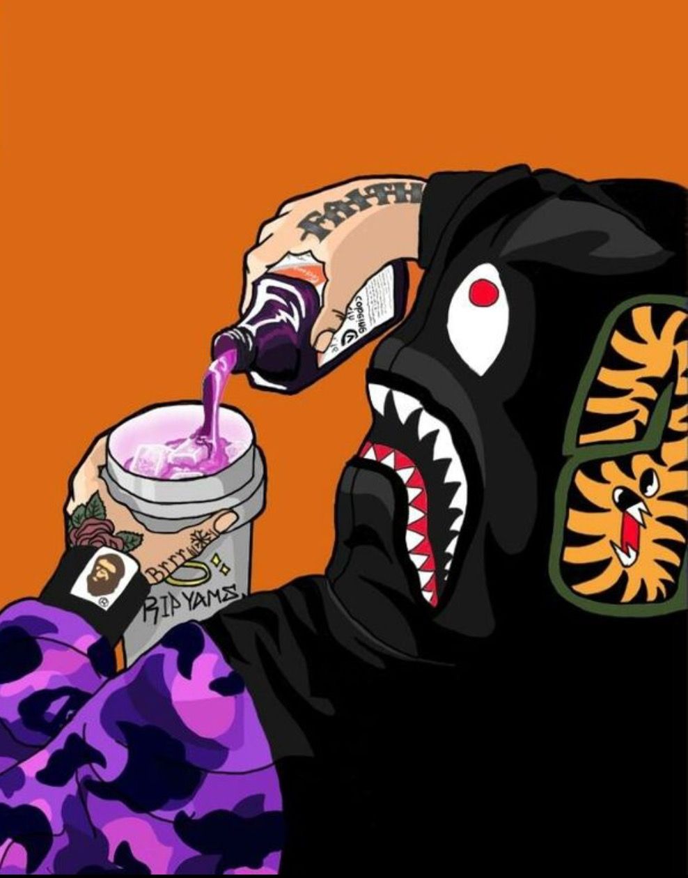 988x1260 Jose on lit ghetto art | Bape wallpapers, Dope art, Trill art