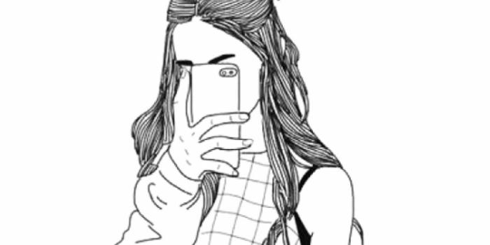 1068x1896 Outline draw lockscreens | • wallpapers • | Tumblr girl drawing