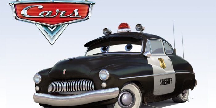 1024x768 Disney/Pixar Cars Characters: Sheriff (1949 Mercury Police Cruiser