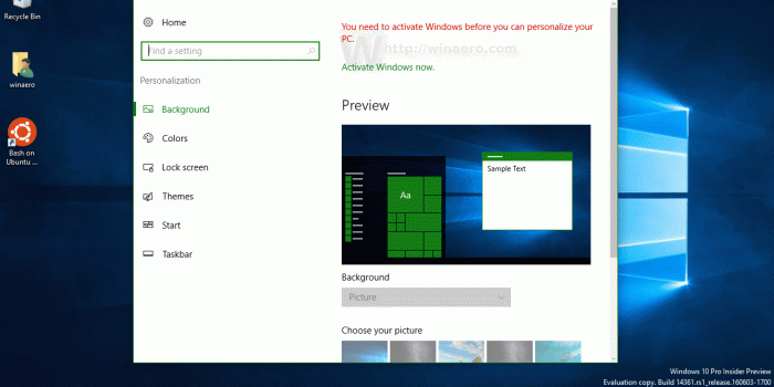 1280x720 Change Windows 10 desktop wallpaper without activation