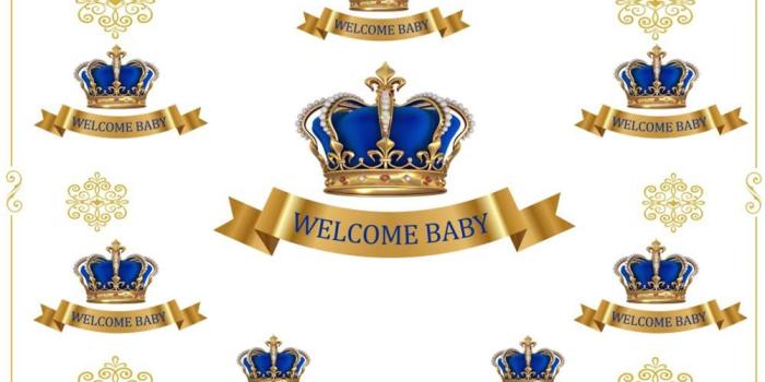 1001x999 AOFOTO 9x6ft King's Blue Crown Baby Shower Backdrop Welcome Baby Little  Prince Girl or Boy Gender Reveal Party Photography Background Photo Studio 