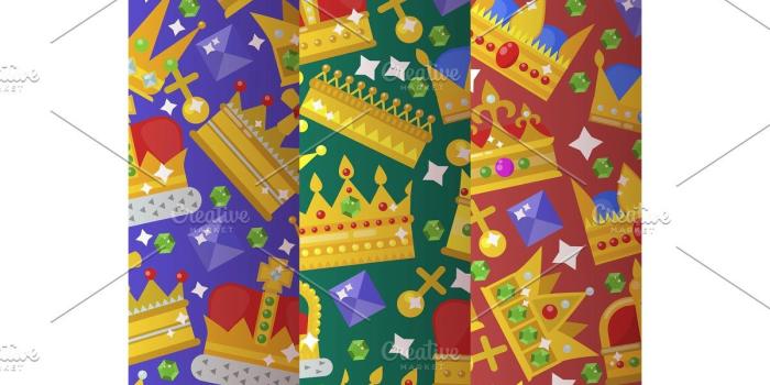 1200x800 Gold gem crown for king queen prince