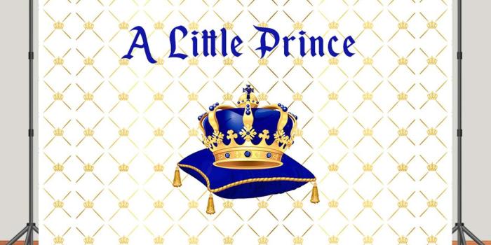 1300x1000 Sensfun 7x5ft Little Prince Crown Baby Shower Backdrop Baby Boy Birthday  Party Decorations Customized Vinyl Photography Background