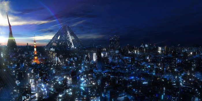 1244x700 Cityscapes anime cities futuristic city wallpaper | 1920x1080