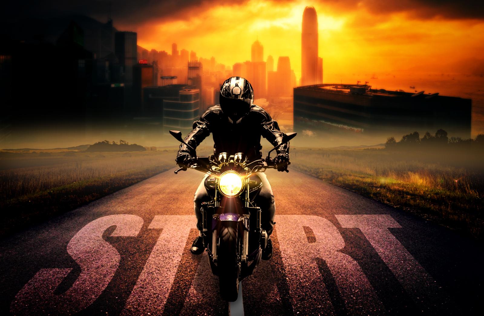 8000x5217 Download wallpaper 8000x5217 biker, bike, motorcycle, motorcyclist