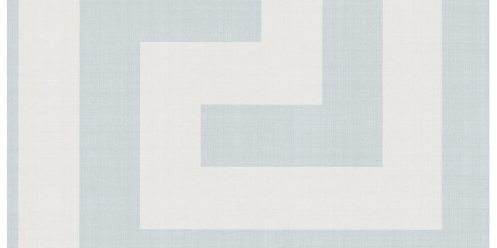 994x994 Vogue Blocks/Geometric/Greek Key Wallpaper, In Baby Blue & Off-White