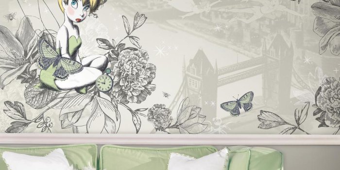 1000x1000 Vintage Tinker Bell XL Wallpaper Mural 10.5' X 6'