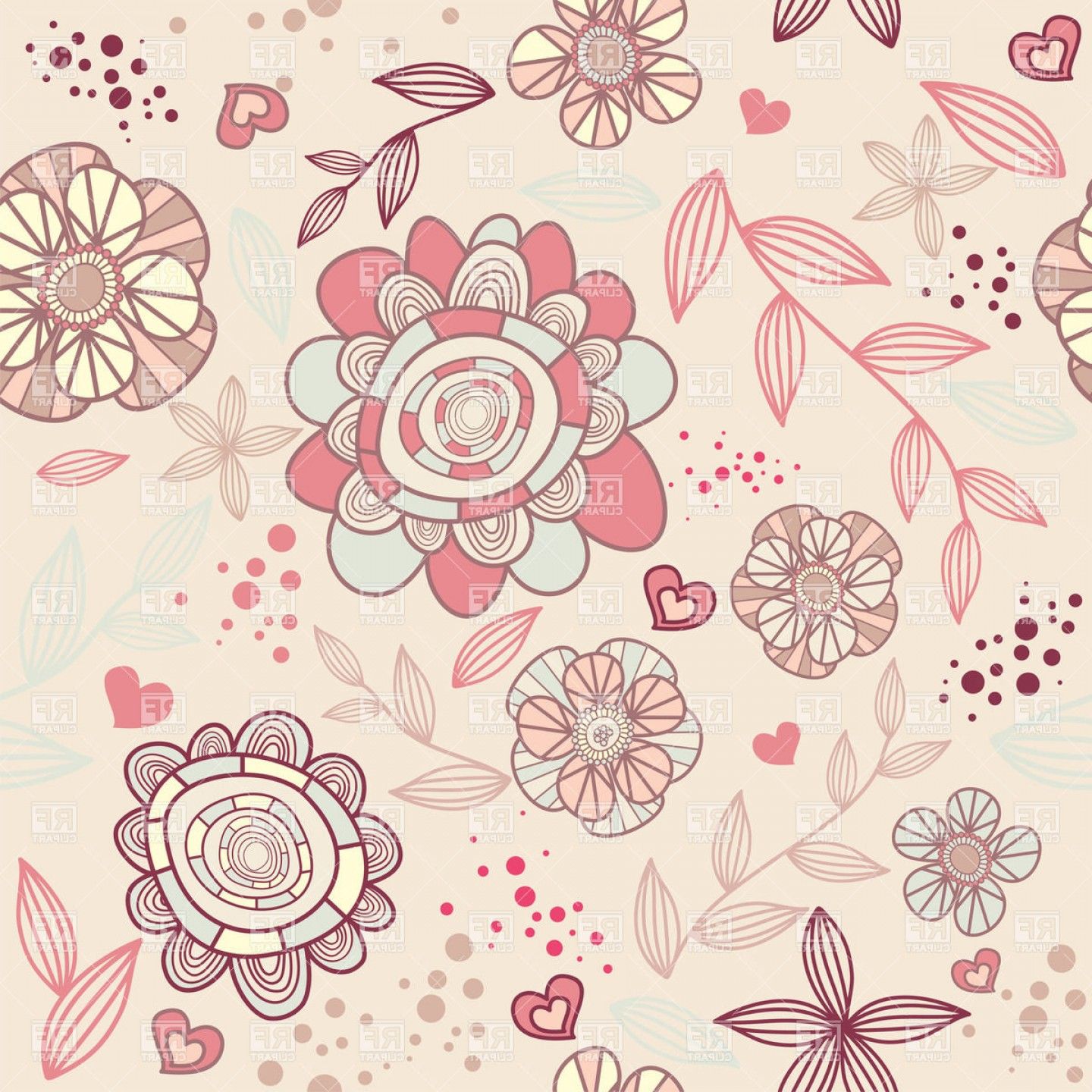 1440x1440 Vector Floral Vintage Wallpaper | SOIDERGI