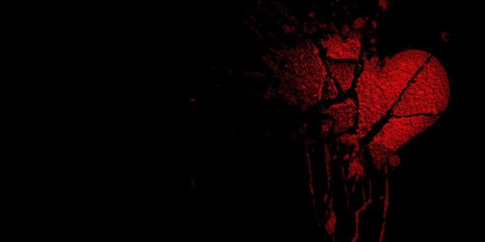 1024x768 Group of Broken Emo Heart Red