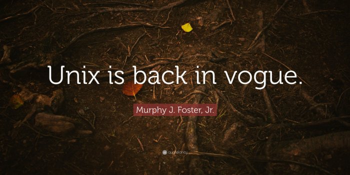 3840x2160 Murphy J. Foster, Jr. Quote: “Unix is back in vogue.” (7 wallpapers