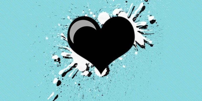 1024x768 Group of Blue Emo Heart Wallpaper