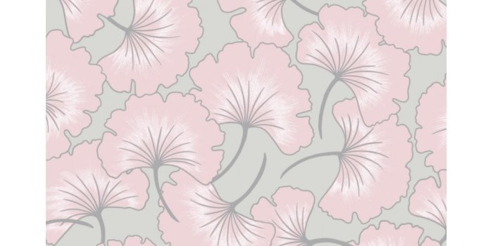 1000x1000 Graham & Brown Ginko Grey & Pink Floral Wallpaper 105983