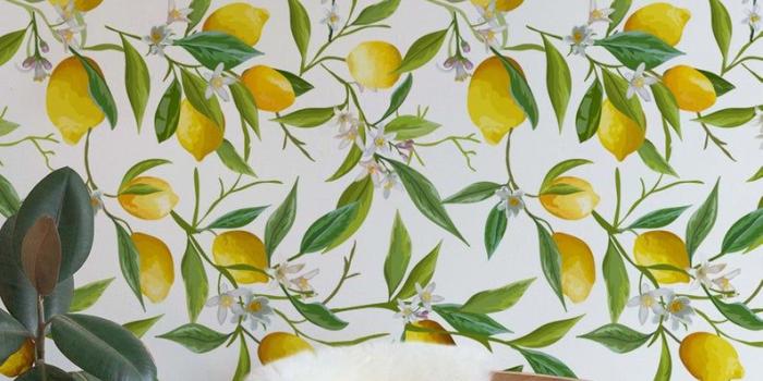 794x1108 Lemon Wallpaper, Watercolor Yellow Vibrant Wall Mural, Self-Adhesive,  Reusable, Removable Wallpaper, Fruit Wallpaper, Floral Wallpaper -A146