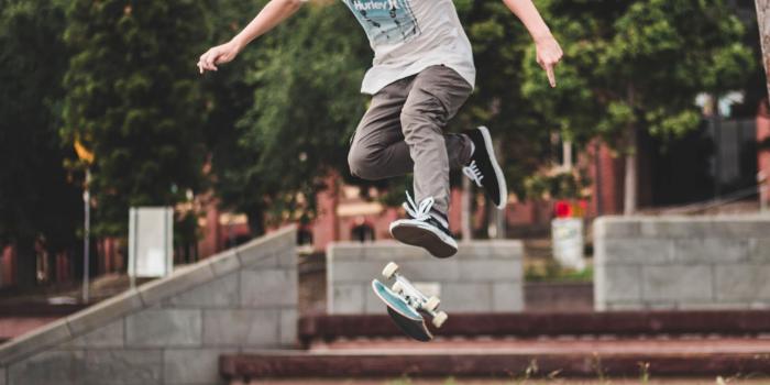 3415x3415 Download wallpaper 3415x3415 skateboarder, skateboard, trick, street