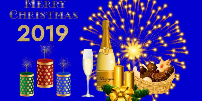 1920x1080 Merry Christmas And Happy New Year 2019 Gold Ultra Hd Wallpaper For