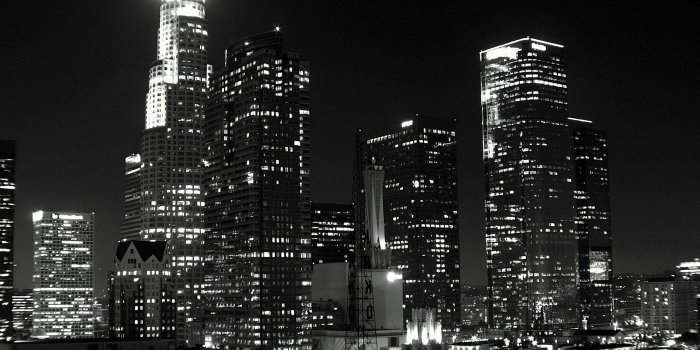 2560x1440 Los Angeles Skyline Black and Whit HD Wallpaper, Background Images