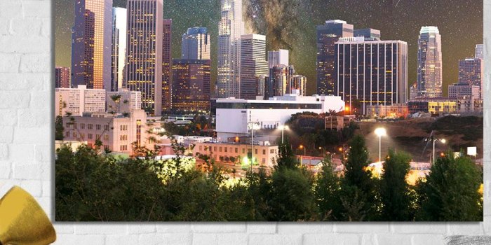 1000x1000 Space Los Angeles Skyline Canvas Wall Art