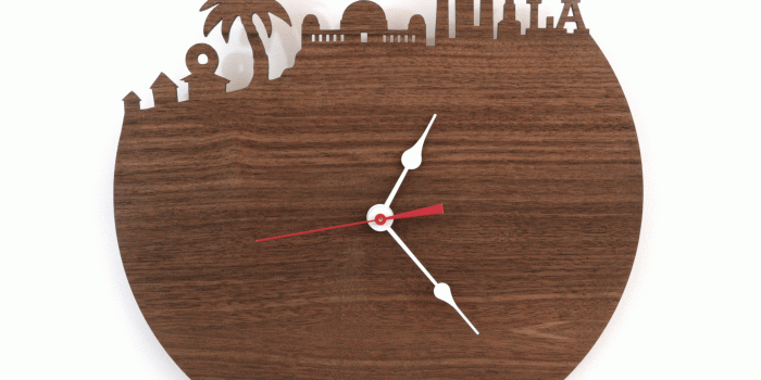 2048x1792 Los Angeles Skyline Time Zone Clock - Cityscape Art Clock - Long