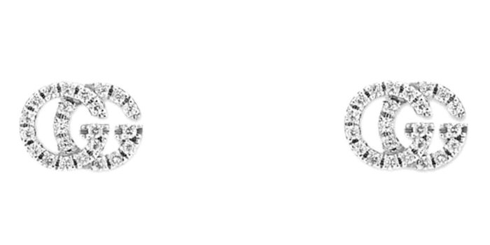 1280x1024 Gucci GG Running 18K White Gold Diamond Earrings YBD48167800100U