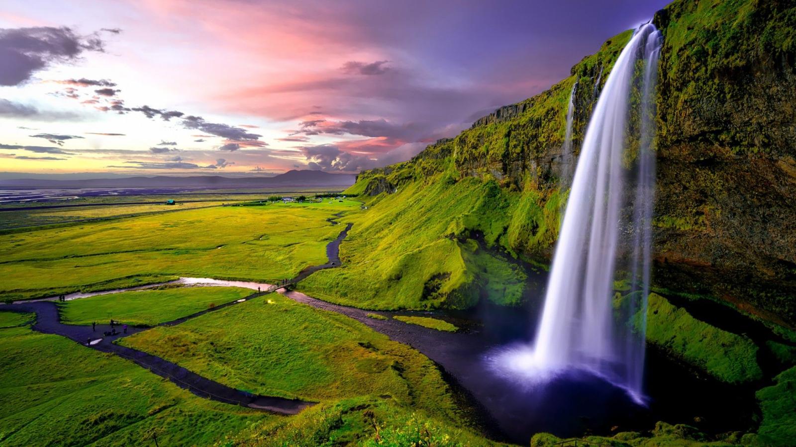 2048x1152 Heavenly Iceland Waterfall widescreen wallpaper