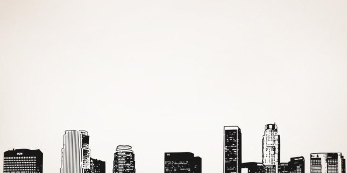 1000x836 Vinyl Wall Decal Sticker LA Skyline #OS_AA899