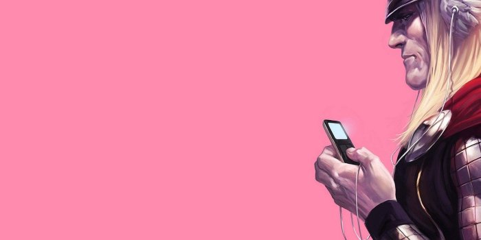 1332x850 Wallpaper music, headphones, player, wire, comic, marvel, Thor, Thor