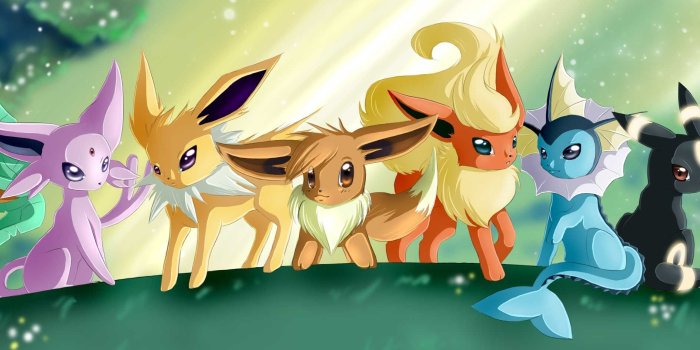 2660x945 Group of Cool Eevee Wallpapers