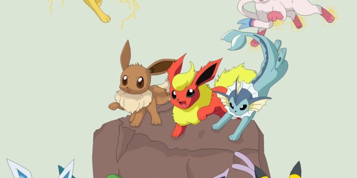 894x894 Pokemon All Eevee Evolutions Shiny