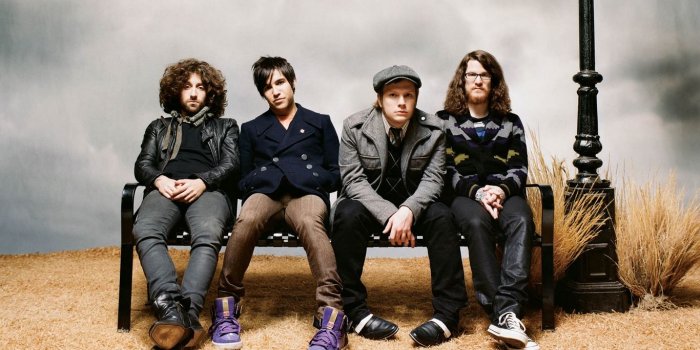 1366x768 Download wallpaper 1366x768 fall out boy, bench, field, light, cap