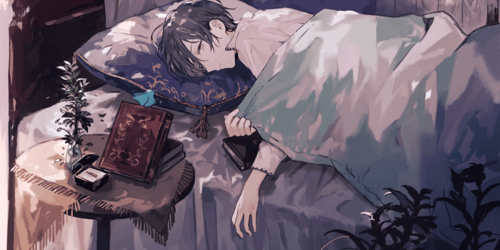 1366x768 Download 1366x768 Anime Boy, Sleeping, Books, Shoujo Wallpapers for